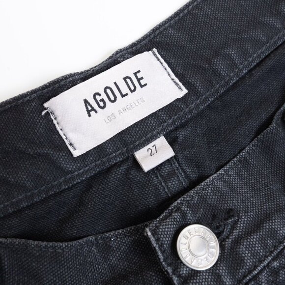 AGOLDE Vivian Pant Cargo Jeans Oversized Baggy Wide Leg Strap Black - Picture 7 of 13